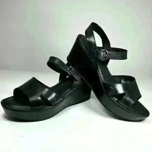 Born Du Jour Genuine Leather Wedge Sandals Size 10 Women's